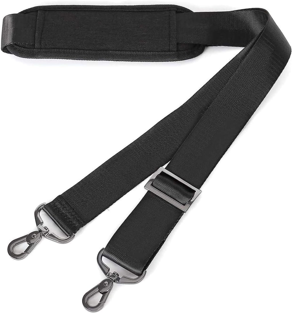 MOSISO 56 inch Shoulder Strap, Adjustable Thick Soft Universal Replacement Non-Slip Fit Padded with Metal Swivel Hooks for Laptop Shoulder Bag/Laptop Messenger Bag/Crossbody Bag, Black