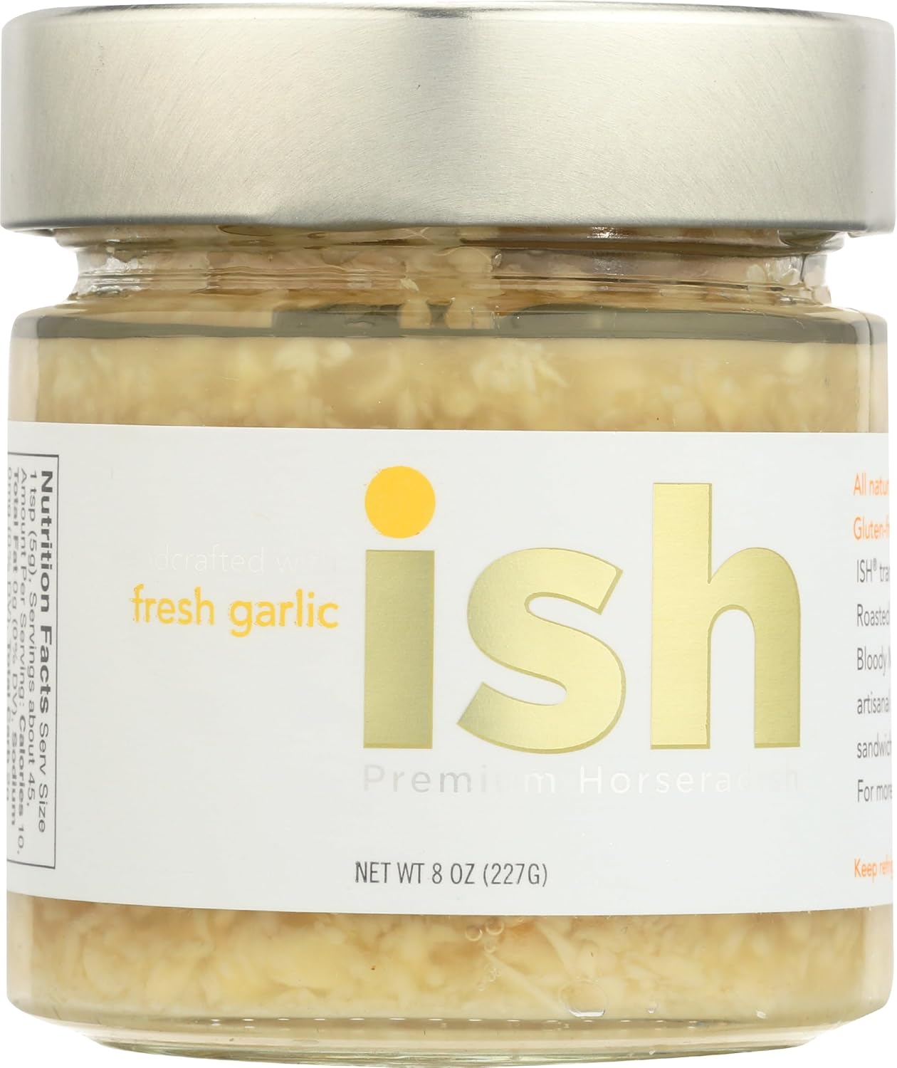 ISH PREMIUM HORSERADISH Garlic Horseradish, 8 OZ