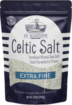 Le Marinier French Sea Salt Extra Fine, 8.81oz – 0.6lb. Celtic Salt Organic- 100% Natural, Mineral Rich, Unrefined, Hand Harvested (0.6lb Extra Fine)