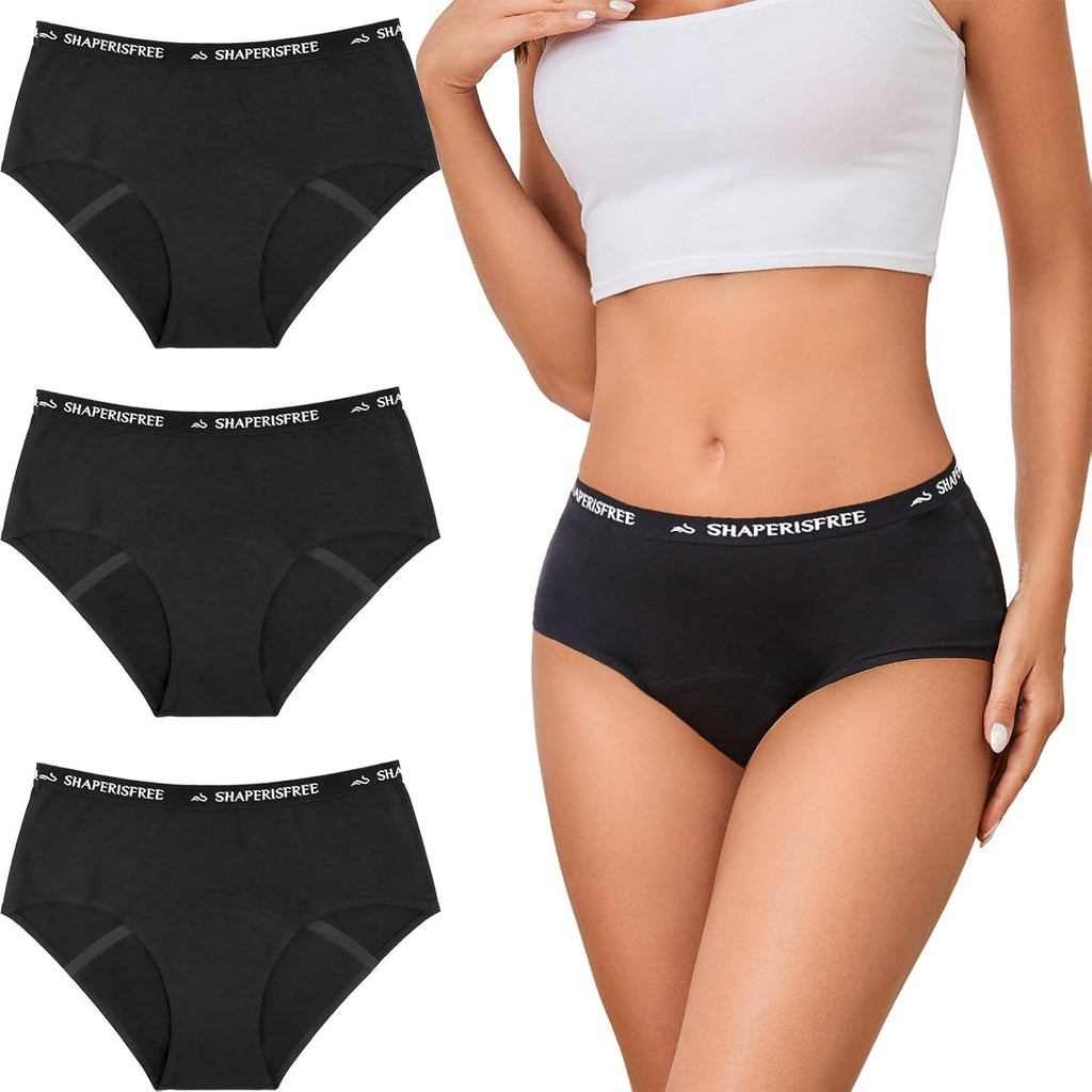 Women's High Absorbency Period Cotton Underwear Heavy Flow Leakproof Panties Washable Incontinence Briefs Multipack