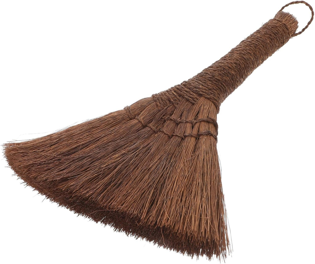 Small Broom Tool Natural Palm Brush Compact Manual Cleaning Broom for Home Use Sweeping Floor and Couch Dusting