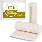 GT Premium Elastic Bandage Wrap (6" 2 Pack) - Hook & Loop Fasteners at Both Ends - Latex Free Hypoallergenic Compression Roll - Reusable Bandages for Waist, Legs, Elbow & Knee Wrap