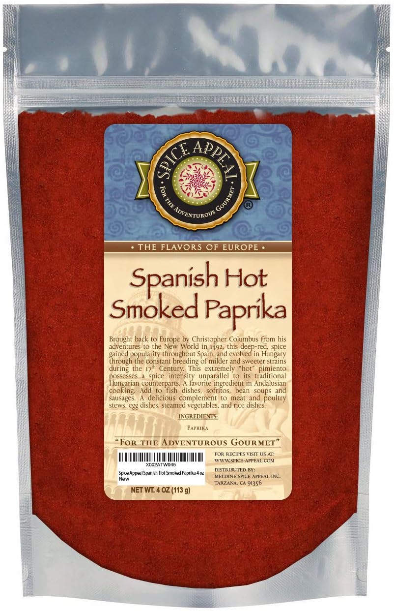 Spice Appeal Spanish Hot Smoked Paprika in resealable stay fresh pouch 4 oz…