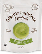Organic Traditions Matcha Latte Powder, Japanese Matcha Green Tea With Coconut Milk, Naturally Occurring Caffeine And L Theanine, Lightly Sweetened Instant Latte Drink With Probiotics, 150g / 5.3oz