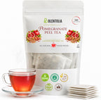 Blentolia Pomegranate Peel Tea – 100% Natural Herbal Tea Bags – Antioxidant-Rich, Caffeine-Free, and Gut-Friendly – 30 Tea Bags in Resealable Pouch