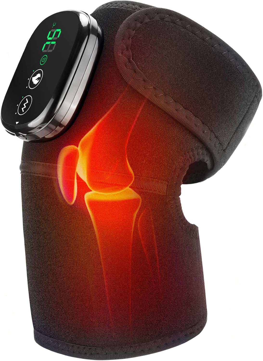MOAJAZA Knee Massager with Heat and Vibration, Heating Pad for Knee Shoulder Elbow, Heated Knee Brace for Arthritis with Massage