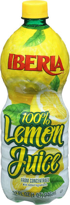 Iberia 100% Lemon Juice from Concentrate, 32 fl oz