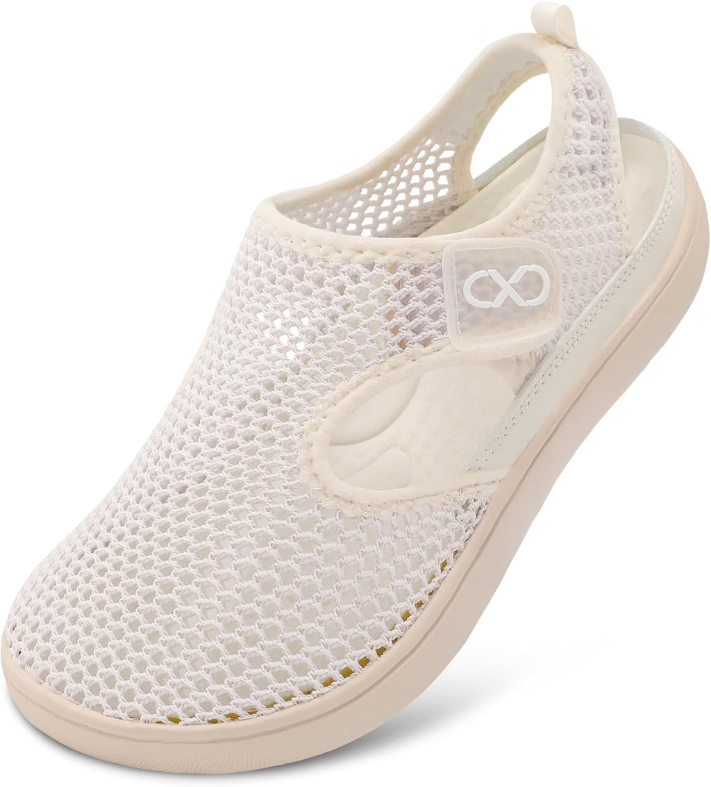 XIHALOOK Womens Flat Sandals Closed Toe Summer Breathable Mesh Sandals for Beach Travel Casual Walking Shoes Zero Drop Wide Barefoot Shoes