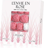 Canasuc Paris, L' Envie en Rose Pur Sucre de Canne,"Window Gift Box" of 36 Assorted French Molded Rose Sugar Pieces, White & Rose, 3.35 Oz
