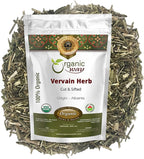Organic Way Vervain Herb (Verbena officinalis) Cut and Sifted | Herbal Tea | Wild-Crafted | Non-GMO & Gluten Free | Resealable Bag | Raw from Albania (4 Oz)