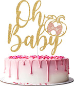 Pumpkin Oh Baby Cake Topper, Little Pumpkin Baby Shower Cake Decorations, Halloween Fall Pumpkin Themed Baby Shower Gender Reveal Party Decorations Gold Glitter