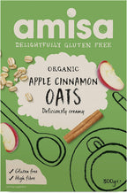 Amisa Organic Gluten Free Porridge Oats with Apple & Cinnamon 300g