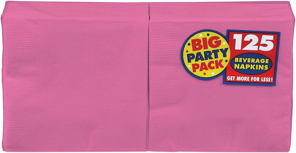 Amscan Bright Pink Luncheon Paper Napkin Big Party Pack, 125 Ct.