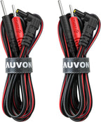 AUVON 2 x TENS Unit Electrode Lead Wires, Premium Lead Wires with Soft TPE Material for 40,000+ Bends, Universal and Compatible with Most TENS Unit Muscle Stimulator 2mm Pin TENS Pads