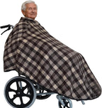 Sqodok Wheelchair Warm Blanket with Hat, Fleece-Lined Wheelchair Cape with Hood, Cold-Proof Shawl for Adults, Winter Poncho Cape Coat for Elderly