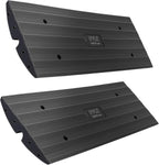 Car Vehicle Curbside Driveway Ramp - 4ft Heavy Duty Rubber Threshold Bridge Track Curb Ramp, for Loading Dock, Garage, Sidewalk, Truck, Scooter, Bike, Motorcycle, Wheelchair Mobility - Pyle PCRBDR21