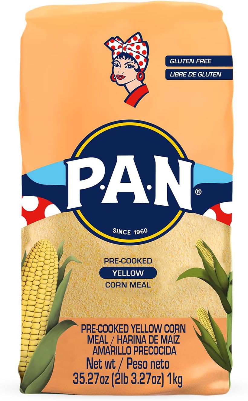 P.A.N. Yellow Corn Meal – Pre-cooked Gluten Free and Kosher Flour for Arepas (2.2 lb/Pack of 1)
