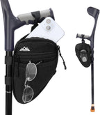 supregear Forearm Crutch Bag - Lightweight Water-Resistant Premium Storage Organizer with Cup Holder & Multiple Pockets, Hands-Free Mobility Accessory for Elbow Crutches, Black
