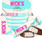 NICKS Coconut Keto Chocolate Candy Bars No Added Sugar, Gluten Free Sweets Low carb Candy Snack Bar – 15-Pack (40g Each)