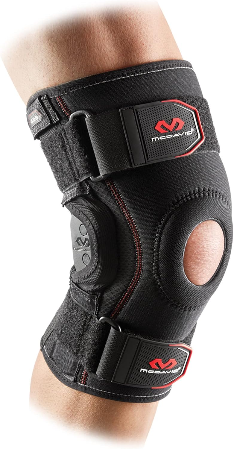 McDavid Knee Brace, Maximum Support with Polycentric Hinges & Cross Straps, Comfortable Compression & Extra Stability
