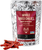 Soeos Whole Dried Chili 4oz, Medium Spicy, Natural and Premium, Great for Mexican Recipes, Dry Szechuan Pepper, Dry Chile Peppers, Sichuan Pepper, Dried Red Chilie, Whole Dried Chili Peppers.