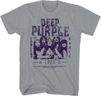Deep Purple Band T Shirt 1972 Concert Tee Adult Grey Short Sleeve British Rock Vintage Style Graphic Tees