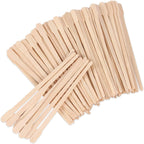 JANYUN 200 Pcs Wooden Eyebrow Waxing Sticks with Handle for Hair Removal - Face, Leg, Facial, and Eyebrow