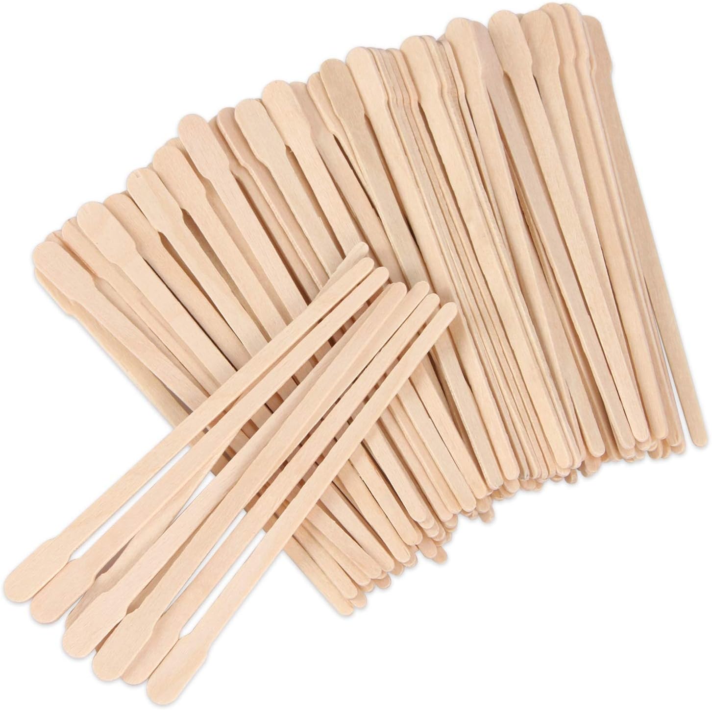 JANYUN 200 Pcs Wooden Eyebrow Waxing Sticks with Handle for Hair Removal - Face, Leg, Facial, and Eyebrow