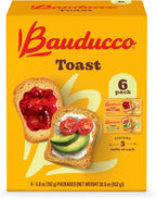 Bauducco Toast - Delicious, Light & Crispy Toasted Bread - Original & Whole Wheat - Ready-to-Eat Breakfast Toast & Sandwich Bread - No Artificial Flavors - 30 oz (Pack of 6)