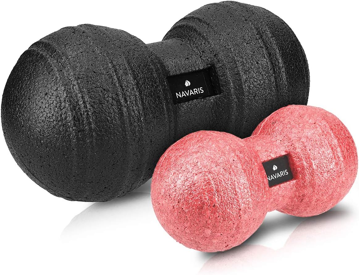 Navaris Double Massage Ball - Peanut Shaped Self-Massage Balls Trigger Point for Muscle Relaxation - Peanut Balls