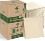 Weemium Compostable Napkins Disposable - FSC Certified - Pack of 300, 2-Ply - 5 x 5 Inch Folded - Post-Consumer Recycled Materials - Biodegradable & Highly Absorbent Paper Napkins for Lunch & Dinner
