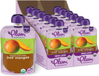 Plum Organics - 4+ Months Organic Baby Food Pouches - Just Mangos - Non-GMO - Fruit & Veggie Blends On-The-Go Pouches for Baby & Toddler Meals - Quality Tested Ingredients - 3.5 oz (Pack Of 12)