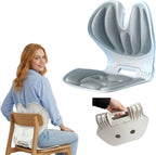 Jarler Foldable Ergonomic Lumbar Support Curve for Office Chair, Portable Posture Corrector Back Curve Seat, Pain Relief (Gray, M)