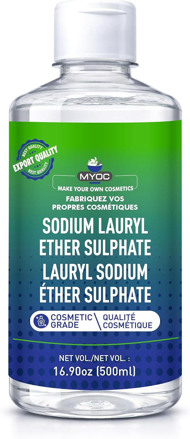 Sodium Lauryl Ether Sulphate (500 ml / 16.9 fl oz) - Cosmetic Grade Liquid Surfactant for Shampoos Body Washes Cleansers & DIY Formulations