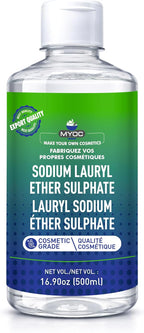 Sodium Lauryl Ether Sulphate (500 ml / 16.9 fl oz) - Cosmetic Grade Liquid Surfactant for Shampoos Body Washes Cleansers & DIY Formulations