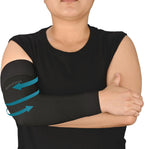 AMZAM® Medical Compression Arm Sleeve for Women & Men, 15-20 mmHg Graduated Compression Brace with Silicone Band for Pain Relief, Lymphedema, Edema, Swelling, Arthritis, Black 3XL