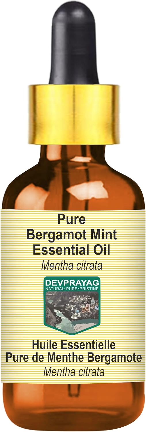 Pure Bergamot Mint Essential Oil (Mentha citrata) with Glass Dropper Steam Distilled 10ml (0.33 oz)