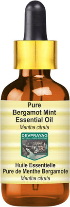 Pure Bergamot Mint Essential Oil (Mentha citrata) with Glass Dropper Steam Distilled 10ml (0.33 oz)
