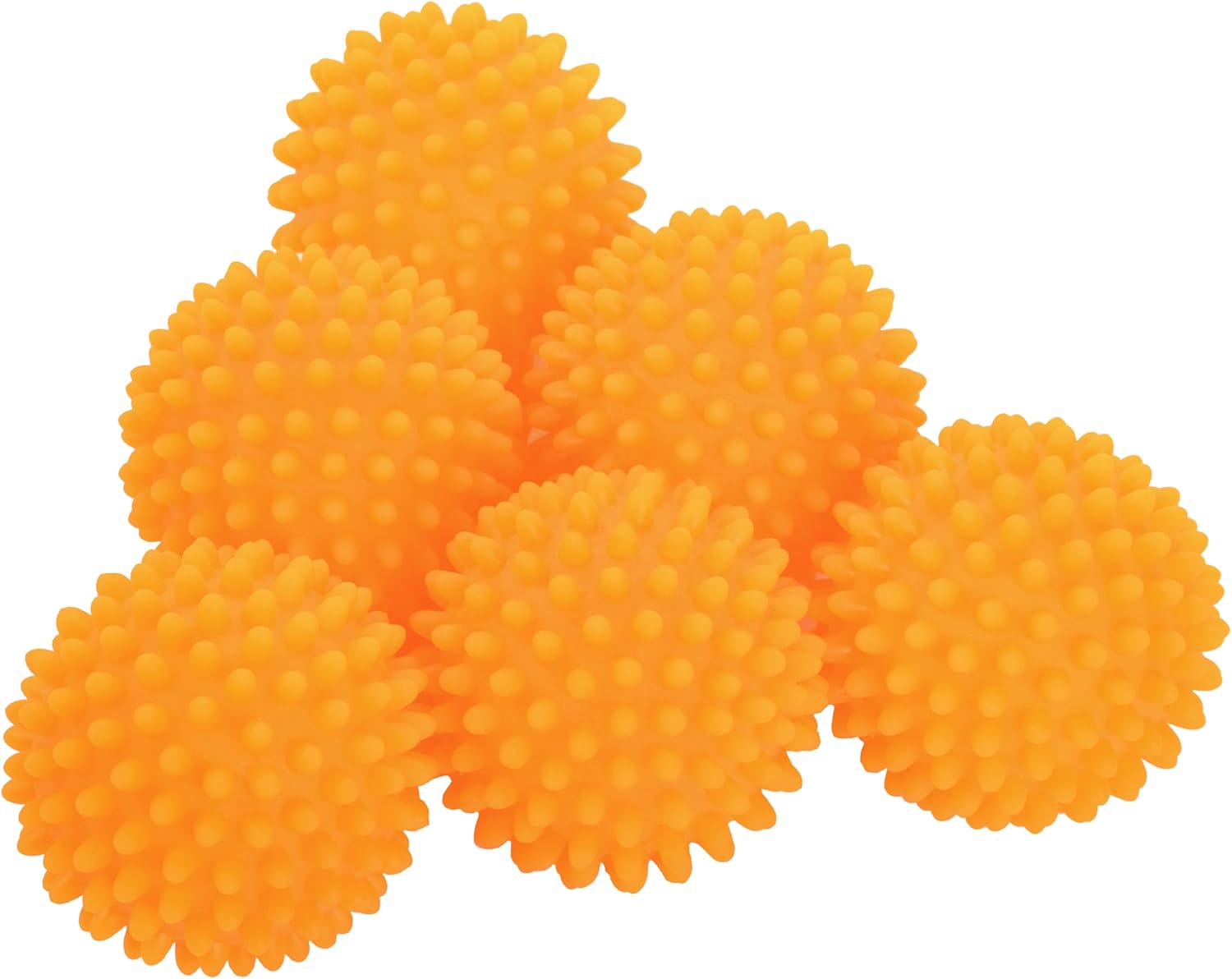 S&T INC. Reusable Plastic Dryer Balls, Fabric Softener for Laundry, Orange, 2.5 in, 6 Pack
