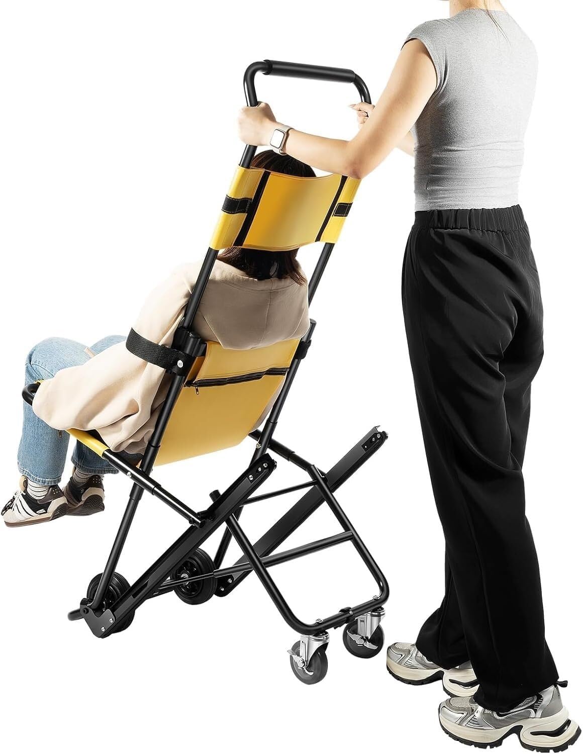 Folding Ambulance Chair for Emergency Evacuation, Mobility Assistance, Stair Transport, Lightweight & Portable, Ideal for Elderly & Disabled Personnel Transfers