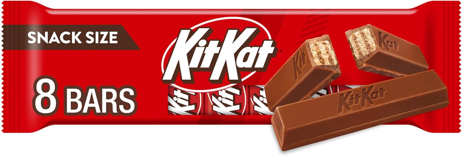 KIT KAT Milk Chocolate Wafer Snack Size, Candy Bars, 0.49 oz (8 Count)