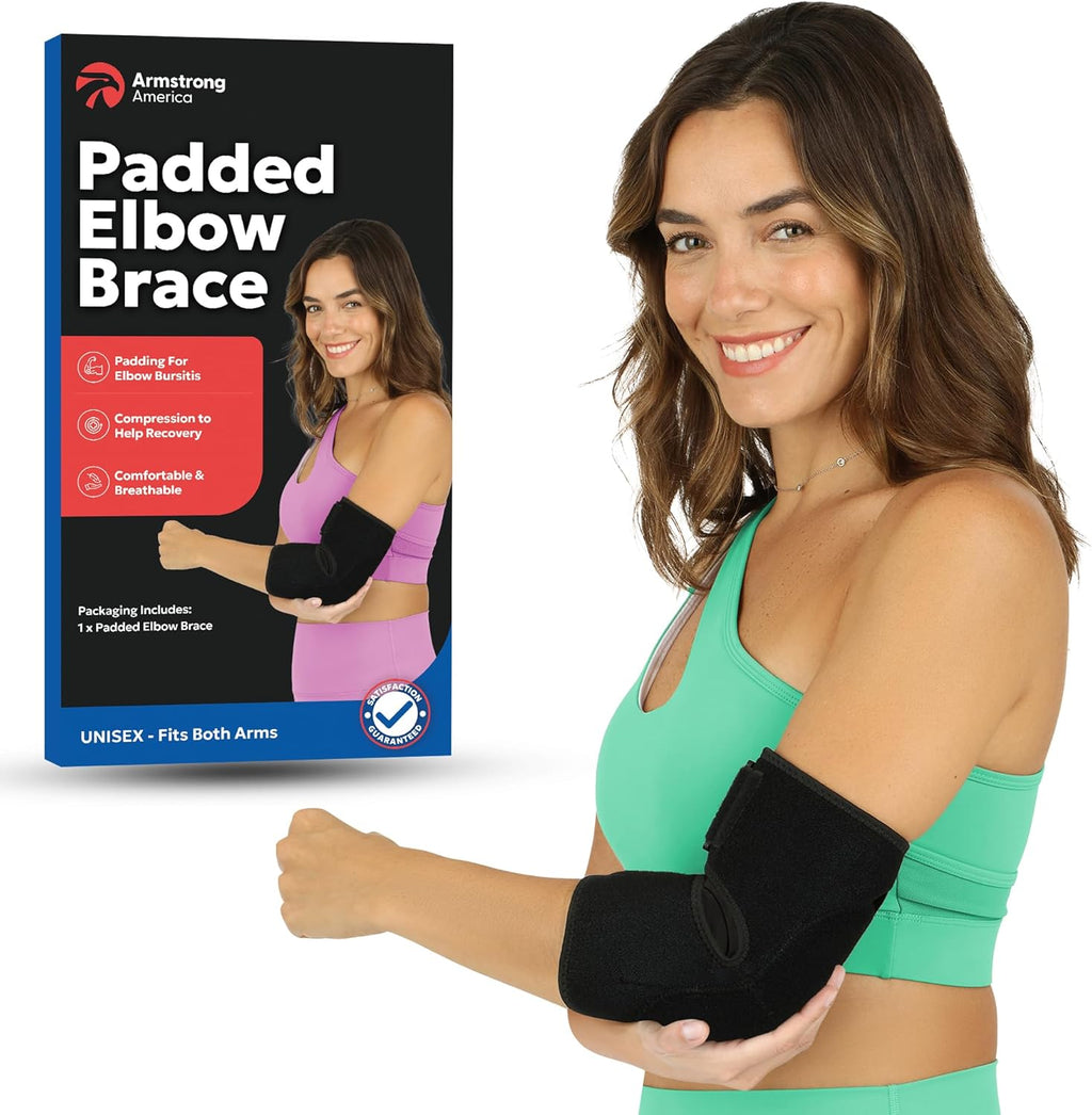 Soft Elbow Pad For Bursitis & Elbow Tendonitis Relief Wrap | Padded Compression Sleeve for Bursitis | Tendonitis Relief Wrap Pads | Tennis Elbows Brace for Women Men | Arm Cushion Brace | Small / Med
