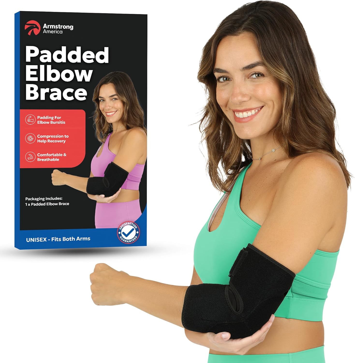 Soft Elbow Pad For Bursitis & Elbow Tendonitis Relief Wrap | Padded Compression Sleeve for Bursitis | Tendonitis Relief Wrap Pads | Tennis Elbows Brace for Women Men | Arm Cushion Brace | Small / Med