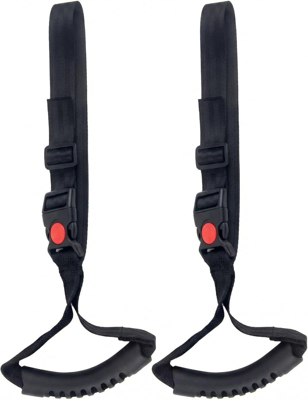 2-Pack Car Handle Strap for Elderly & Disabled, Adjustable Automotive Standing Aid with Non-Slip Rubber Grip, Portable Vehicle Door Assist Mobility Device for Seniors Surgery Recovery, Black