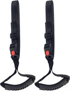 2-Pack Car Handle Strap for Elderly & Disabled, Adjustable Automotive Standing Aid with Non-Slip Rubber Grip, Portable Vehicle Door Assist Mobility Device for Seniors Surgery Recovery, Black