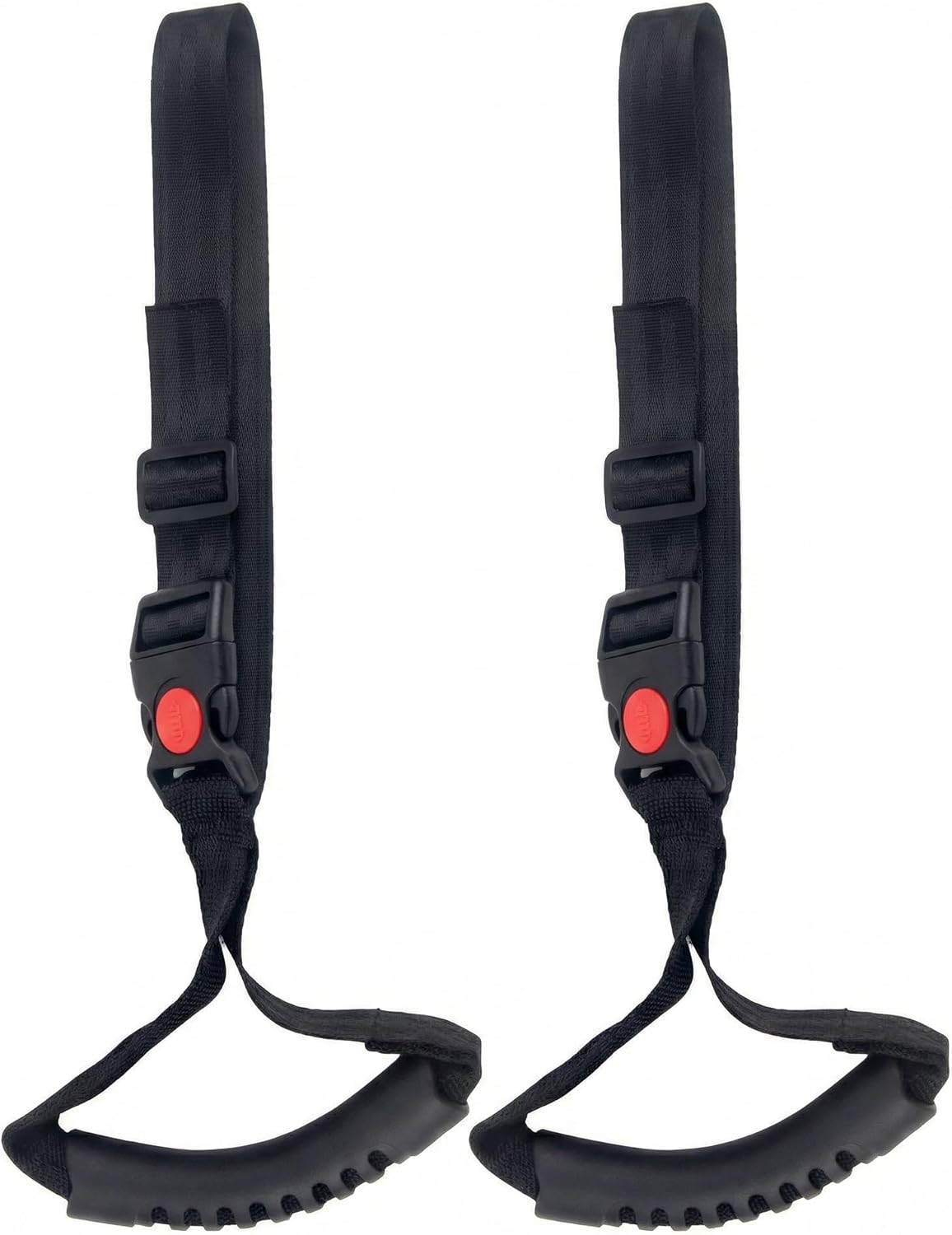 2-Pack Car Handle Strap for Elderly & Disabled, Adjustable Automotive Standing Aid with Non-Slip Rubber Grip, Portable Vehicle Door Assist Mobility Device for Seniors Surgery Recovery, Black