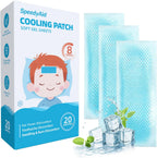 20 Sheets SpeedyAid Fever Patches for Kids & Adults - Soft Gel Cooling Pads for Fever Discomfort & Pain Relief, Soothe Headache Pain, Pack of 20