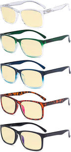 Eyekepper 5-pack Large Frame Reading Glasses - Stylish Reader Eyeglasses for Men Women Reading