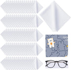 Supkiir 150 Pcs Microfiber Cleaning Cloth for Glasses, White Reusable Eye Glasses Clean Cloths, 5.46 x 5.46 Inch Lens Cleaning Cloth for Eyeglasses Phone Laptop Screens Silverware and Camera Lenses