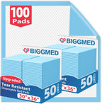Tear-Resistant Disposable Bed Pads 30" x 36" 100 Count Absorbent Underpads, Chux Thicker Extra Large Incontinence Bed Pads, Pee Pads for Adults, Kids, Elderly, Pets